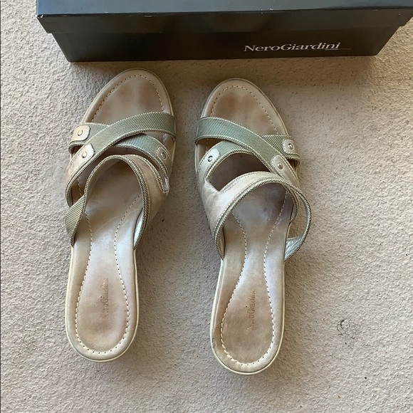 NeroGiardini Zanz Savana Beige Platino Sandals - Picture 5 of 8